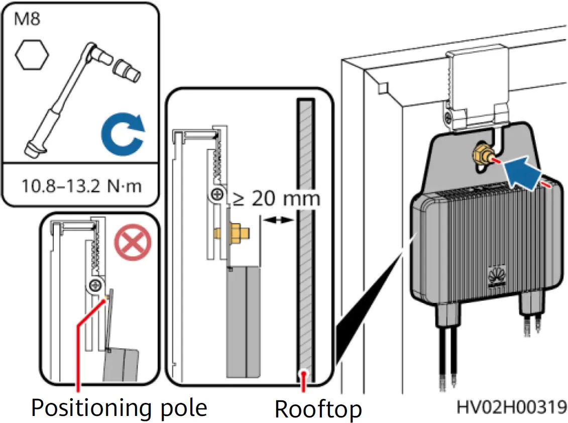 Installing on PV Module Frame 03