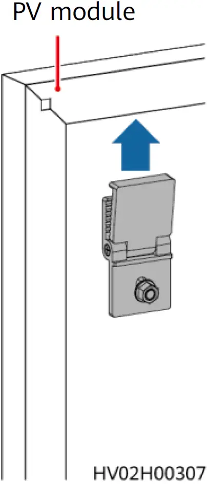 Installing the SUN2000P (Back Outwards) on a PV Module Frame 01