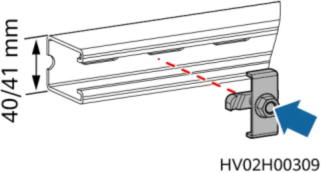 Installing the SUN2000P on the Steel Channel of a PV Module Support 01
