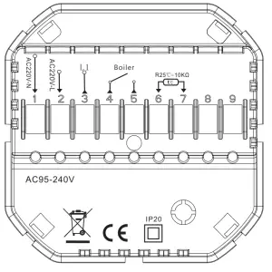 Somgoms TP528 WiFi Heating Room Thermostat - Diagram