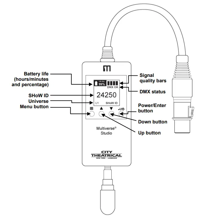 CITY THEATRICAL 5905 Multiverse Studio Receiver 2.4GHz