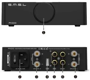 SMSL A100 Stereo Digital Power Amplifie - Display
