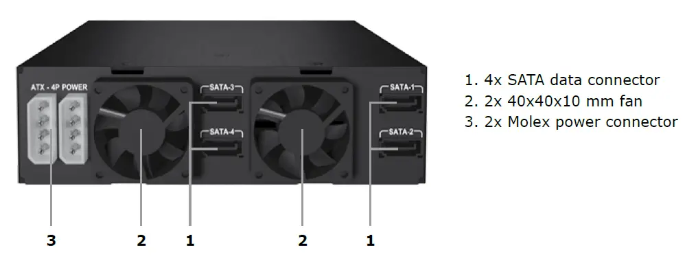 ICY BOX IB-2242SSK Quattro Backplane for 2.5 Inch HDD-3