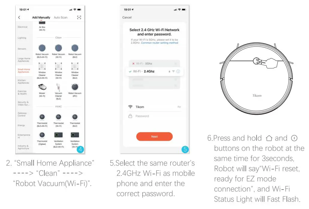 Tikom G7000 Robot Vacuum Cleaner User Guide - App Connection