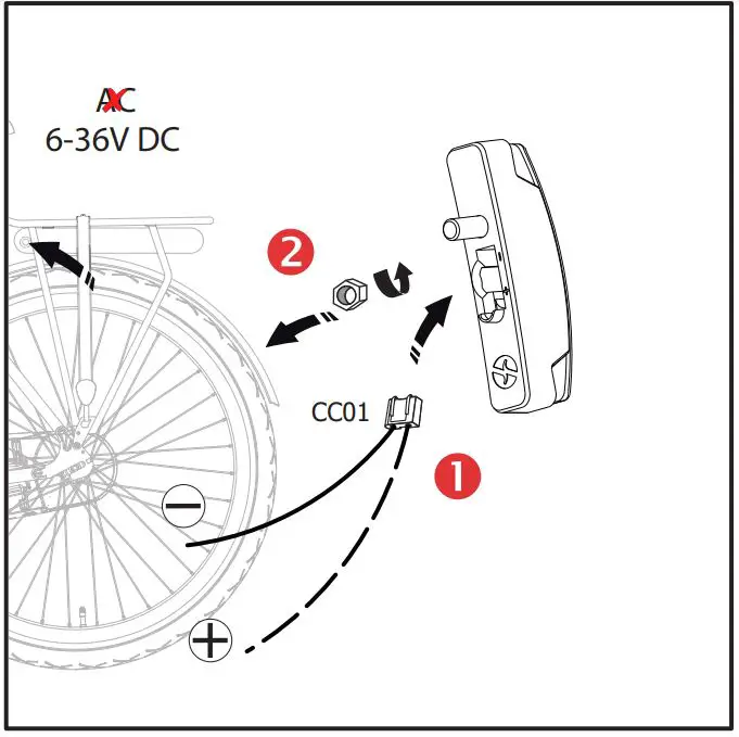 spanninga Pimento-Guard E-Bike Rear Light - Instruction