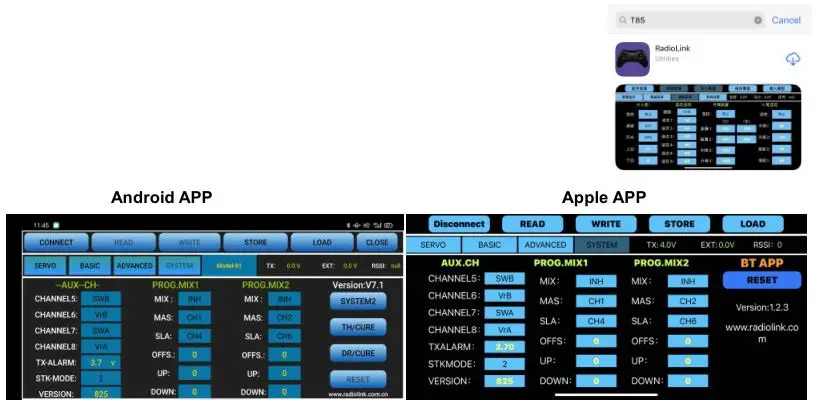 RADioLink T8S (FHSS) - APP Installation