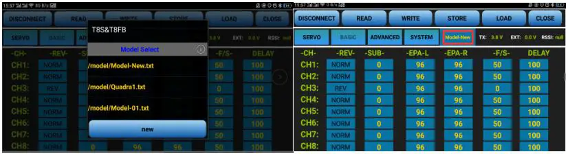 RADioLink T8S (FHSS) - Parameters Setting Steps and Multiple Model Data Storage