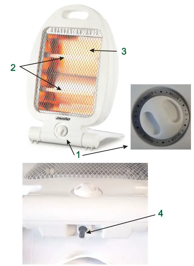 mesko MS 7710 Quartz Electric Heater User Manual - Product Overview