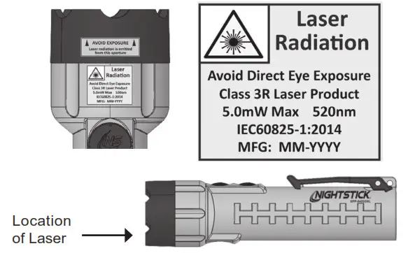 NIGHTSTICK XPP-5422GXL Intrinsically Safe Flashlight with Green- RADIATION