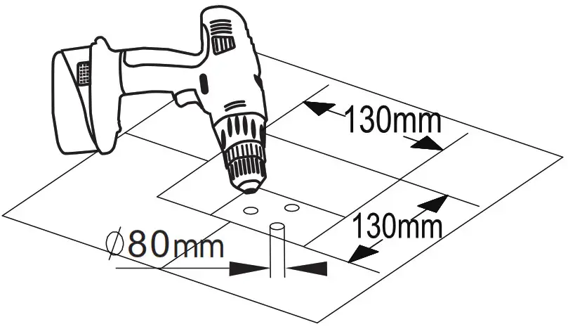 H-140-TFMSHCH - Drill one hole of 130mmx130mm max