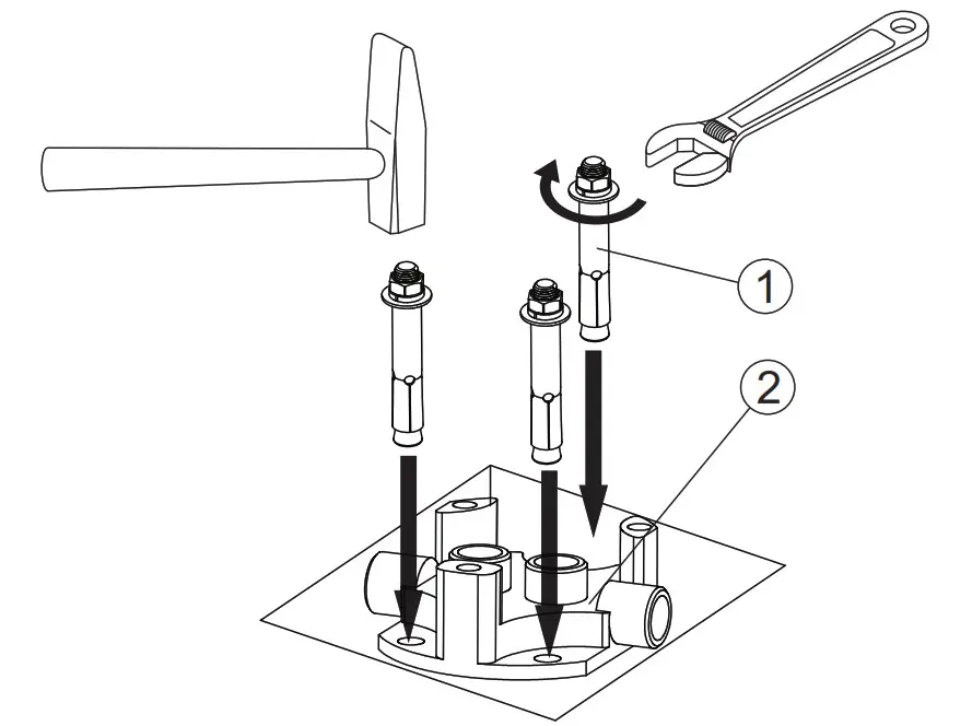 H-140-TFMSHCH - Insert the expansion anchors
