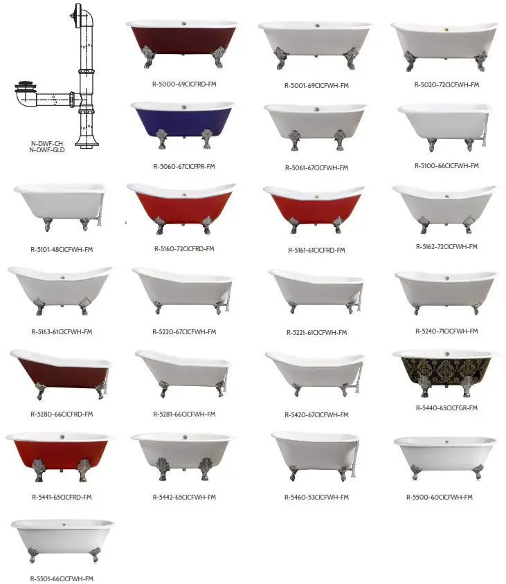 Streamine Clawfoot Bathtub - COMPATIBILITY