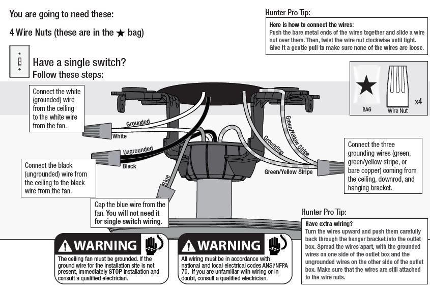 Hunter -59461- Warrant -Fan 60 Inch- Noble -Bronze FIG -11