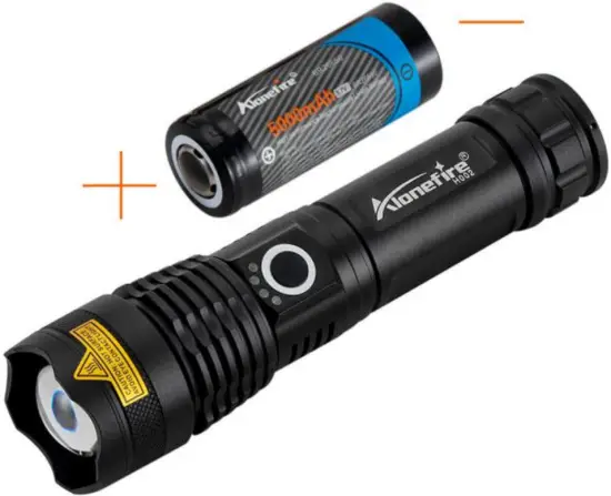 Alonefire H002 LED Flashlight 2 Install Battery