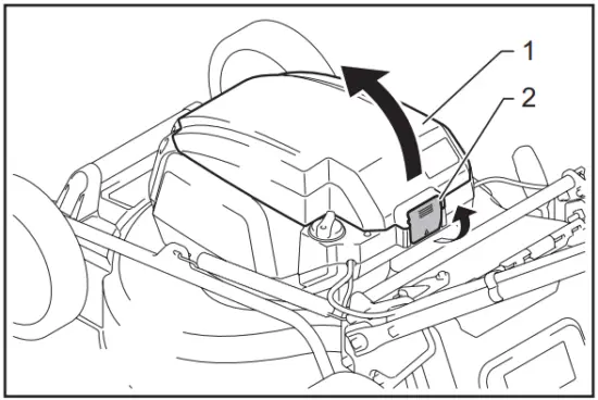 makita DLM462 Cordless Lawn Mower - Battery cover