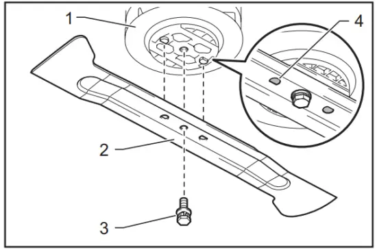 makita DLM462 Cordless Lawn Mower - Blade support