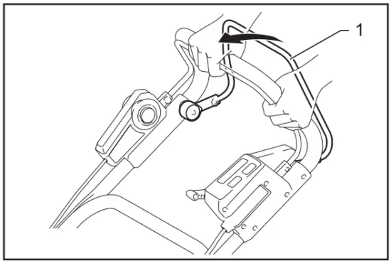 makita DLM462 Cordless Lawn Mower - Drive lever