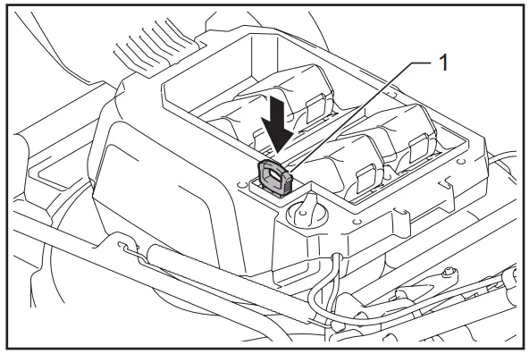 makita DLM462 Cordless Lawn Mower - Lock key 1