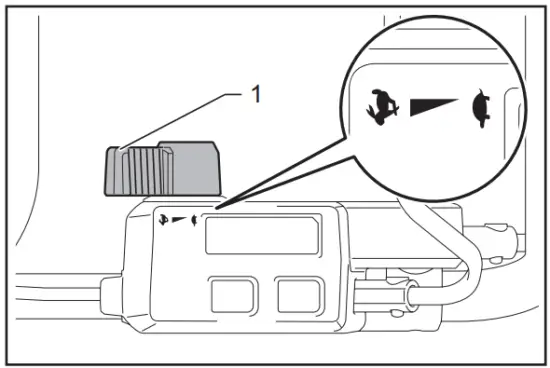 makita DLM462 Cordless Lawn Mower - Speed lever