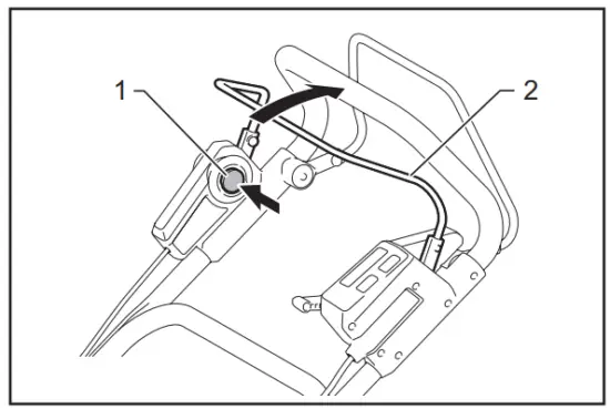 makita DLM462 Cordless Lawn Mower - Switch button