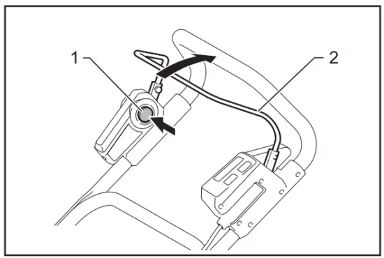 makita DLM462 Cordless Lawn Mower - Switch lever