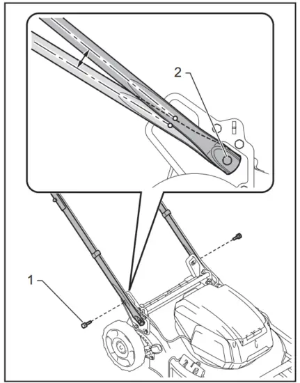 makita DLM462 Cordless Lawn Mower - Upper bolt