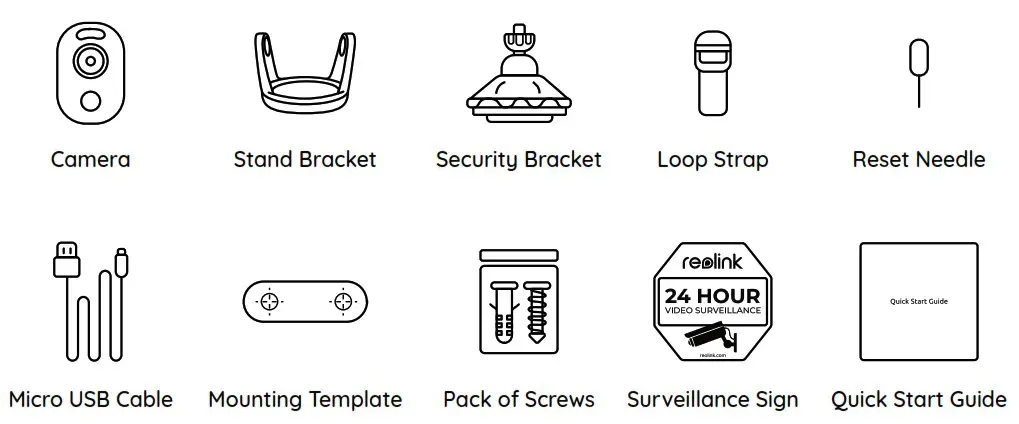 reolink Argus 3 WiFi Camera with 4MP RIP Motion Sensor - What’s in the Box