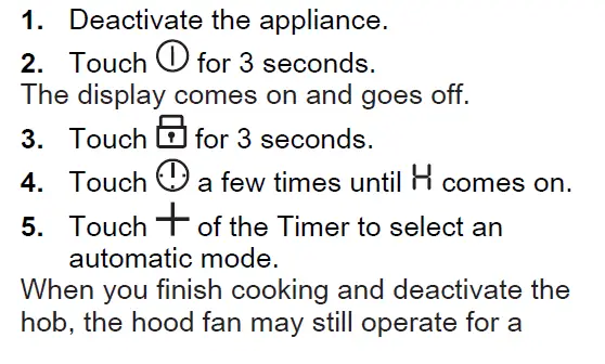 Changing the automatic mode