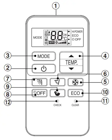 Carrier 42TSAA010 Air Conditioner - REMOTE CONTROL