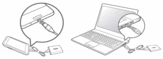 SAMSUNG MU-PC500R Portable SSD T7 Hard Drive - Disconnect