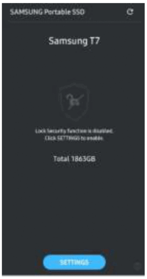 SAMSUNG MU-PC500R Portable SSD T7 Hard Drive - Home Screen