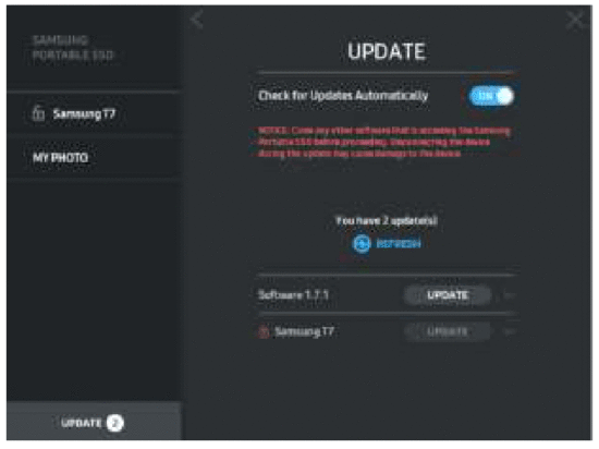 SAMSUNG MU-PC500R Portable SSD T7 Hard Drive - button