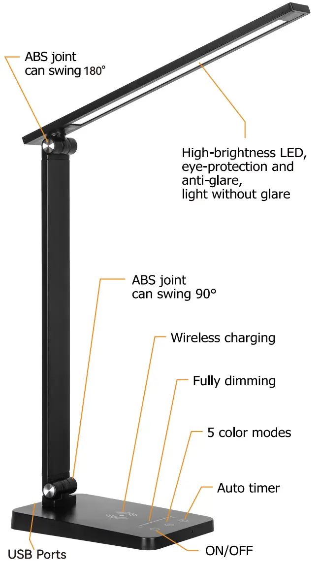 Zhongshan Xianghui Lighting WLM390 TLA 7W 01 Wireless Charging LED Desk Lamp - Function