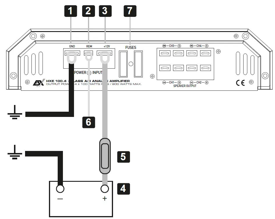 HORIZON HXE100.4 4-Channel Class A-B Amplifier 02