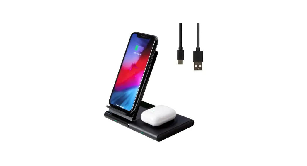 Deltaco Qi-1036 2-in1 Fast Wireless Charger User Manual