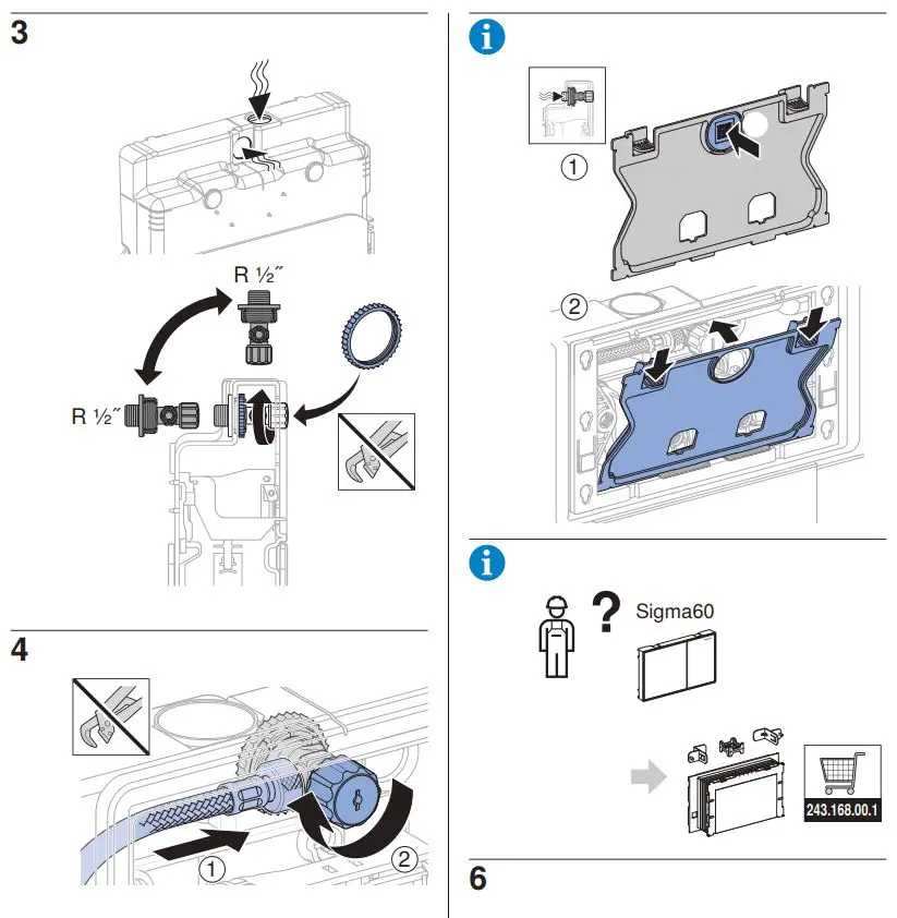 GEBERIT 110.366.00.5 Kombifix Element for Wall-Hung WC with Sigma Concealed Cistern Installation Guide - How to Install 3,4.3