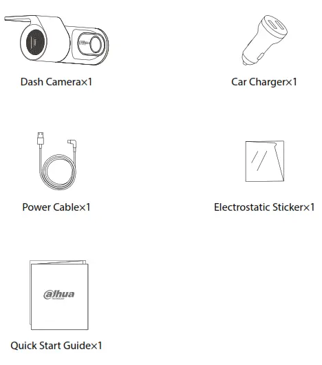 dahua T200 Full HD 1080P Dash Cam - Packing