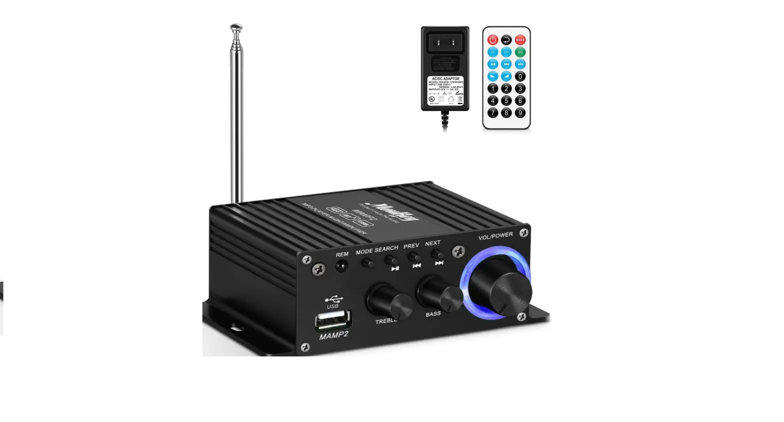 Moukey Mini Amplifier Home Audio Bluetooth 5.0 For Speakers-complete Features/instruction Guide