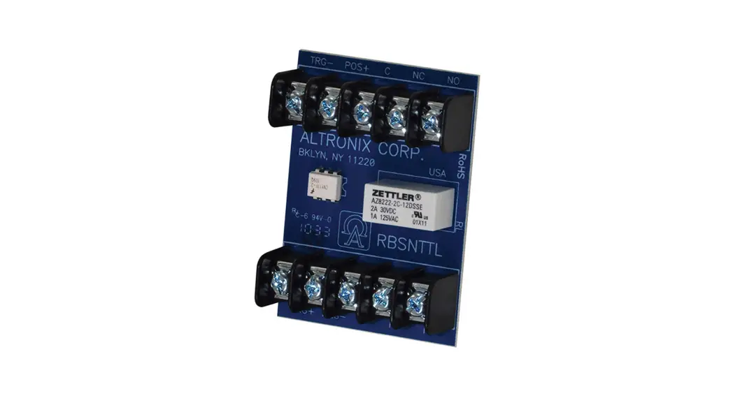 Altronix Rbsnttl Ultra Sensitive Relay Module Instruction Manual