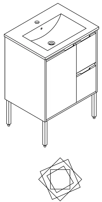 THE HOME DEPOT BVB01824IMORB ARTCHIRLY Bathroom Vanity in Brown -