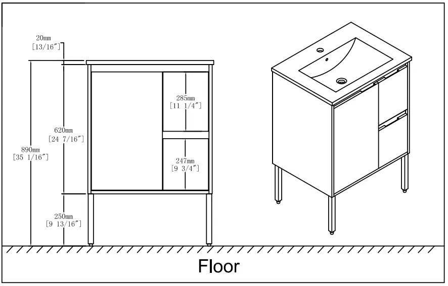 THE HOME DEPOT BVB01824IMORB ARTCHIRLY Bathroom Vanity in Brown - fig 2