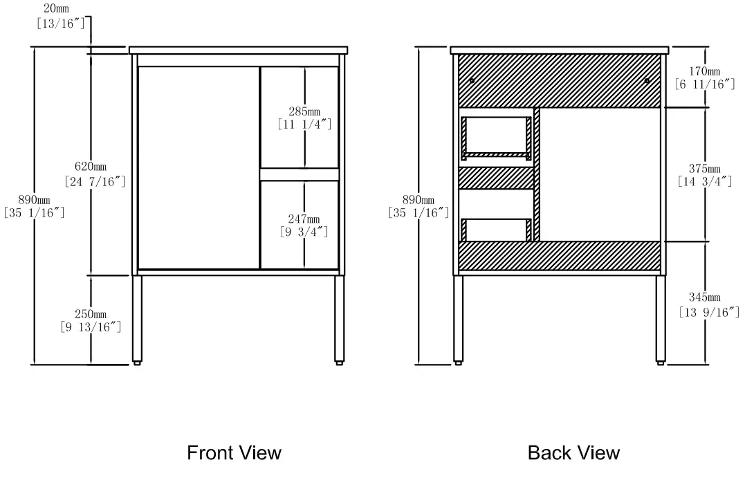 THE HOME DEPOT BVB01824IMORB ARTCHIRLY Bathroom Vanity in Brown - fig 3