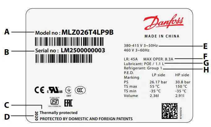 Danfoss MLZ-B Scroll Compressors -