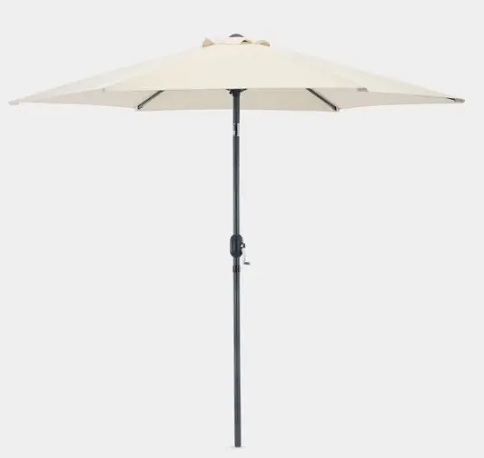 VonHaus 2522062 2.7M Garden Ivory Parasol Umbrella
