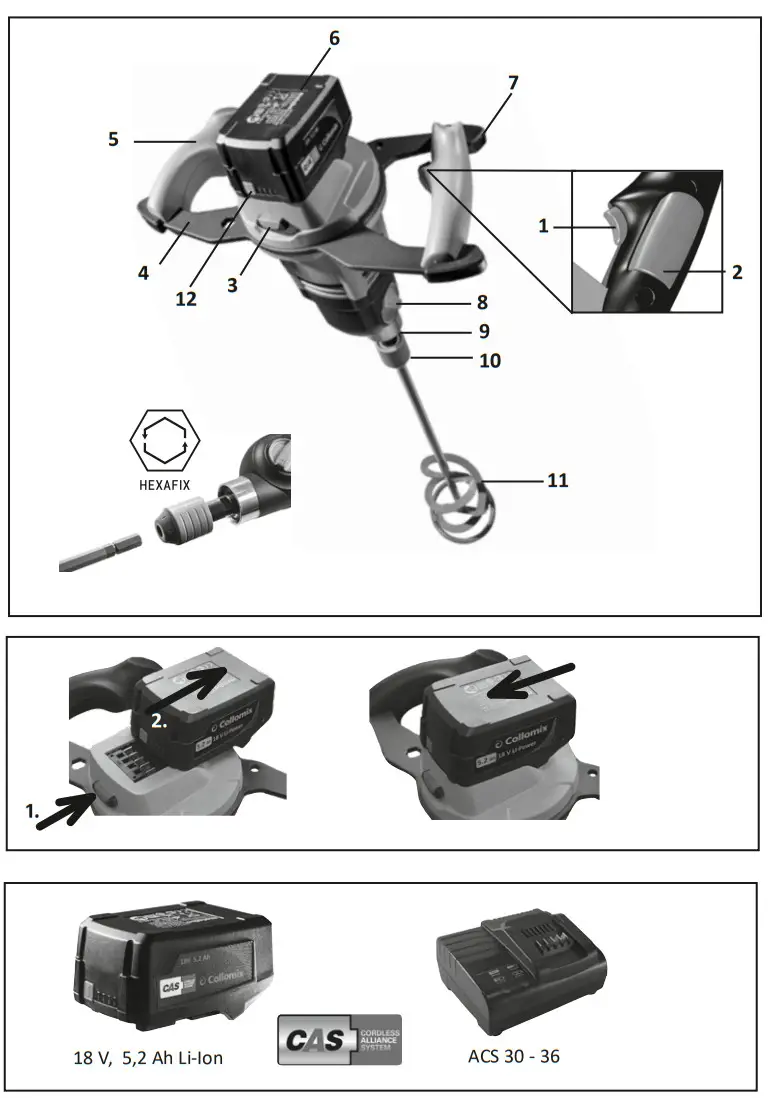 Collomix Xo 20 NC Cordless mixer - Figure 1