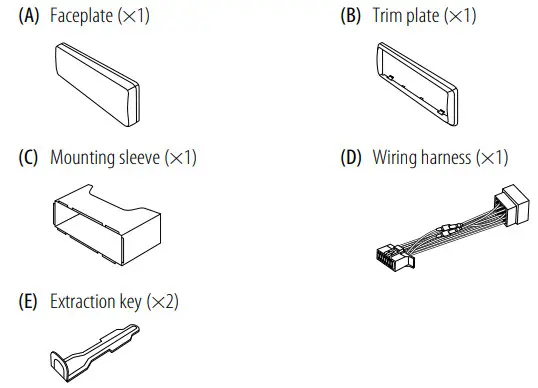 KENWOOD KMM-205 Digital Media Receiver - Part list for installation