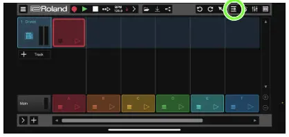 Roland GO MIXER PRO-X - Tap [Ó] to switch to Timeline View.