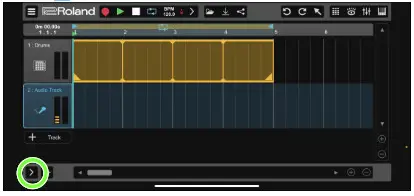 Roland GO MIXER PRO-X - Tap [æ] to view the track information