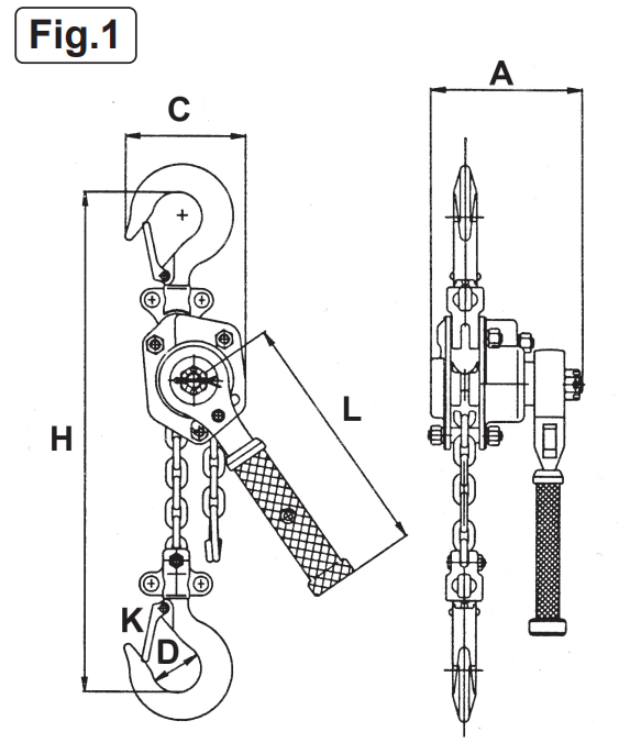 SEALEY-LH251-Mini-Lever-Hoist-250KG-FIG-1