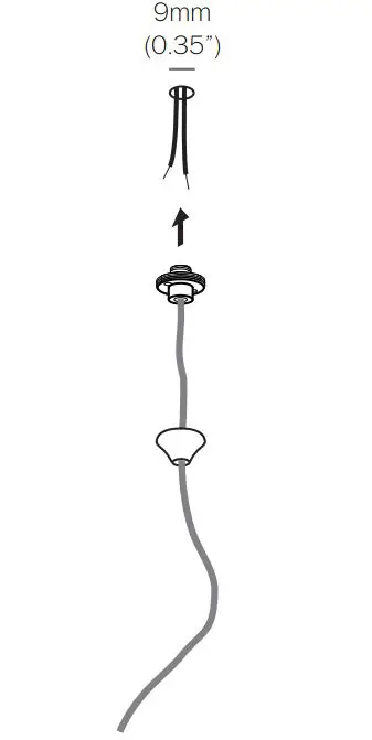 BOCCI 100.1mo Pendant Light - Drill a 9mm (0.35”)